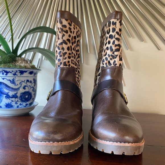 Sperry Britt Brown Leather and Leopard Boots - Picture 3 of 10